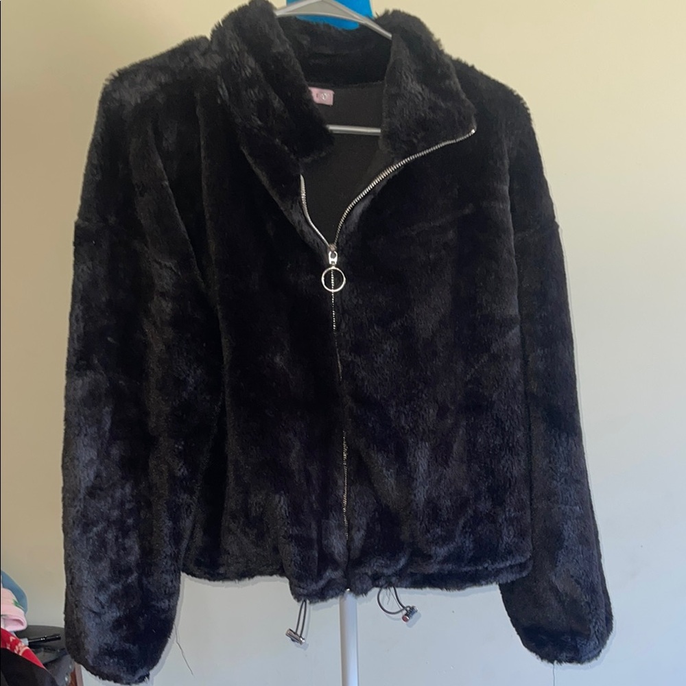 Crave Fame Black Teddy Jacket